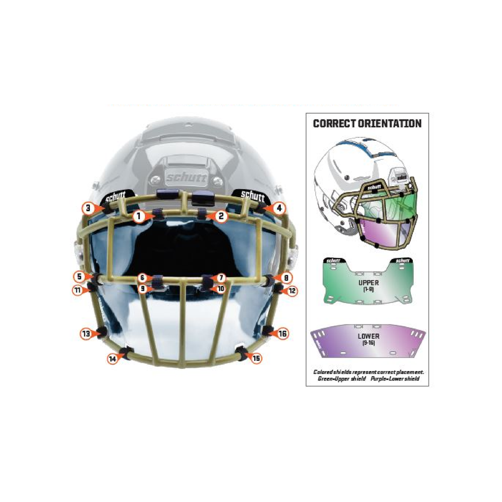 Schutt football online helmet splash shield