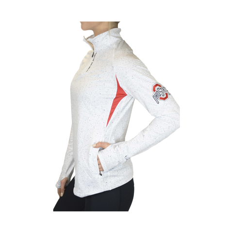 The Ohio State University "White Noise" 1/4 Zip Pullover/White